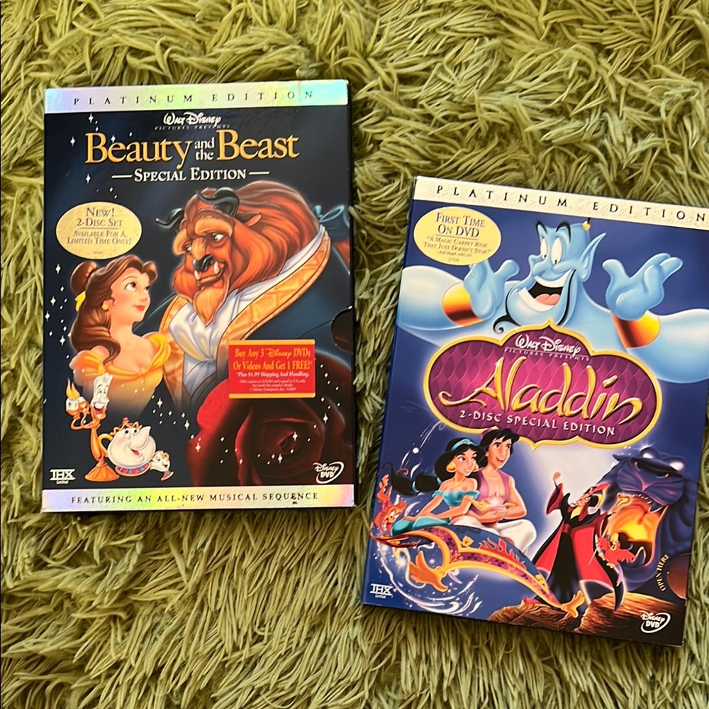 Disney Platinum Edition DVDs - Beauty and the Beast & Aladdin